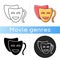 Comedy icon. Linear black and RGB color styles. Funny movie, humorous film, classic theater. Popular filmmaking genre