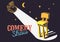 Comedy Show Concept With Bar Chair And Spotlight Vector Image