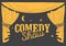 Comedy Show Concept With Hand Drawn Stage Curtains Vector Image