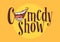 Comedy Show Logo With A Smiling Laughing Mouth Vector Image.