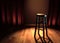 comedy stage with chair and spot lights 3d illustration