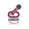 Comedy stand up show emblem with date vector Illustration on a white background