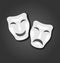 Comedy and tragedy masks for Carnival or theatre