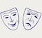 Comedy-tragedy theater masks