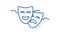 Comedy and tragedy theatrical masks. Motion graphics.