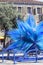 `Comet Glass Star` blue sculpture ,Campo Santo Stefano, Murano, Venice, Italy