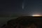 Comet NEOWISE night sky sunset.