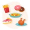 Comfort food concept Vector illustration