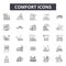 Comfort line icons, signs, vector set, outline illustration concept