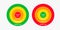 Comfort zone diagram. Gradual change from comfort red to fear zone yellow learning and green growth corporate.