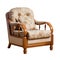 a comfortable armchair with elegant upholstery