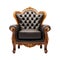 a comfortable armchair with elegant upholstery