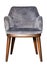 Comfortable armchair with gray velor upholstery. The image is isolated on a white background