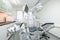Comfortable Dental Chair Unit with Luxury Dental Chair in Dentist doctor clinic modern medical ward. Health care, medicare industr