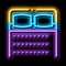 Comfortable Double Bed neon glow icon illustration