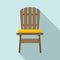 Comfortable outdoor chair icon, flat style