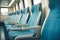 Comfortable seats in empty modern passenger. Generate Ai