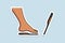 Comfortable Shoes Insoles with Human Foot Sticker vector illustration. Fashion object icon concept.