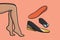Comfortable Shoes Insoles with Human Foot vector illustration.