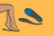 Comfortable Shoes Insoles with Human Foot vector illustration.