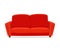 Comfortable sofa on white background. Isolated red couch lounge in interior.