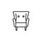 Comfortable soft armchair line icon