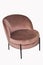 Comfortable velours crimson armchair on white background. Interior element