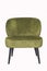 Comfortable velours olive armchair on white background. Interior element