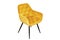 Comfortable velours yellow armchair on white background. Interior element