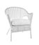 Comfortable wicker armchair on white background
