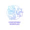 Comfortable workplace blue gradient concept icon