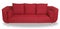 Comfy red couch sofa isolated with path