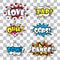 Comic art speech bubble with expressions stickers set
