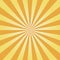 Comic background. Yellow Sunburst pattern. Sun rays abstract backdrop. Vector.