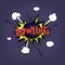 Comic bang with expression text Bowling