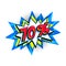 Comic blue sale bang balloon - Pop art style discount promotion banner. Vector illustration