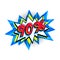 Comic blue sale bang balloon - Pop art style discount promotion banner. Vector illustration