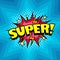 Comic book background, superhero speech bubble, joyful super