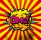 Comic book bubbles and sound blasts icons with sun beams. Vector cartoon pop art bubbles of OMG sound boom cloud blast