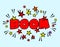 Comic book Cartoon - boom explosion. Splash with Stars