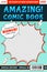 Comic book cover. Comics template, funny image magazine card. Cartoon superhero flyer title page, recent bubble boom