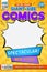 Comic book cover. Vintage comics magazine layout. Cartoon title page vector template