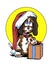 Comic book illustrated beagle christmas character