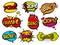 Comic book sound effect speech bubbles, expressions. Collection vector bubble icon speech phrase, cartoon exclusive font