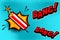 Comic book style background with dynamite stick explosion. Design element for banner, poster, flyer.