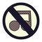 comic book style cartoon no music allowed sign