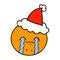 comic book style illustration of a orange wearing santa hat