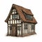 Comic Book Style Illustration Of A Small Tudor Farmhouse