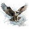Comic Book Style Osprey In Flight Image