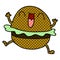 comic book style quirky cartoon happy burger